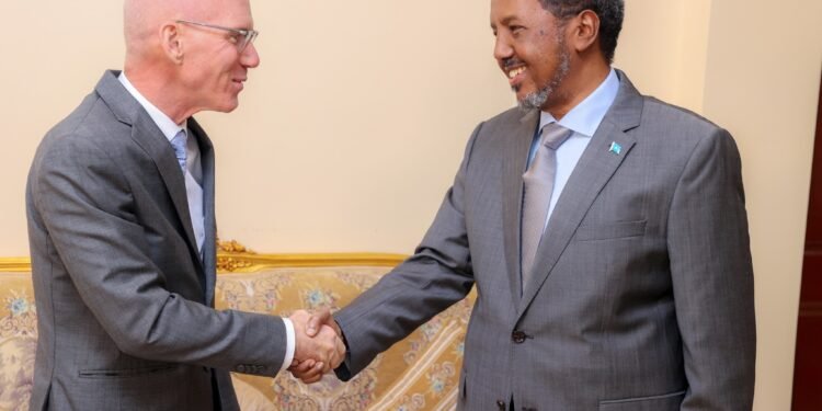 في لقاء خاص.. الرئيس الصومالي يودع الدبلوماسي الأممي جيمس سوان
