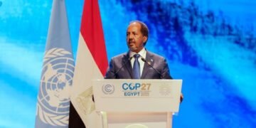 الرئيس الصومالي يلقي خطابا في مؤتمر تغير المناخ العالمي