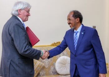 رئيس جمهورية الصومال يجري مباحثات مع وزير التنمية والشؤون الإفريقية البريطاني&nbsp;&nbsp;