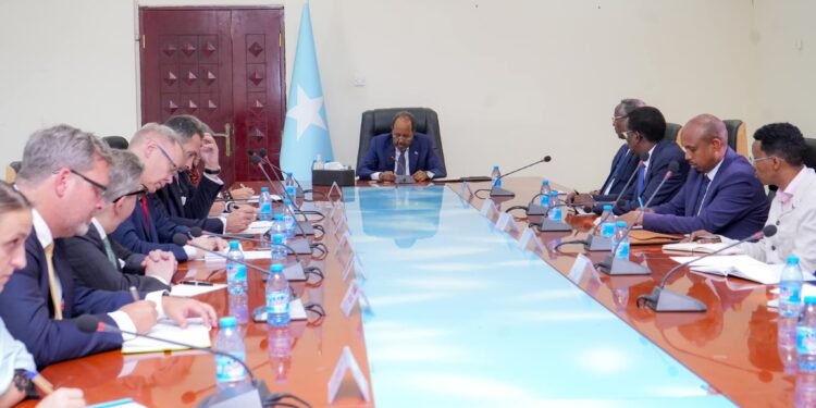 الرئيس الصومالي يستقبل بعض سفراء الاتحاد الأوروبي في مقديشو