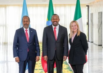 الرئيس الصومالي يشارك في إجتماع ثلاثي لبلدان الصومال وإثيوبيا وإيطاليا