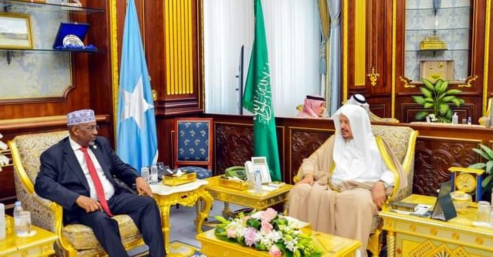 لقاء بين رئيس البرلمان الصومالي ورئيس مجلس الشورى السعودي في الرياض