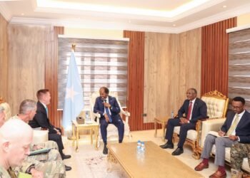 الرئيس الصومالي يجتمع في مقديشو مع مسؤولين أمريكيين لتعزبز جهود مكافحة الإرهاب