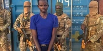 اعتقال شخص من حركة الشباب وهو يحاول الهجوم بقنبلة يدوية على منزل في مدينة كيسمايو